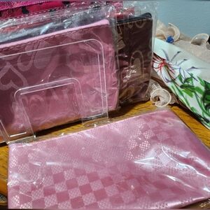 0004. Pink Checkered Clutch Pouch